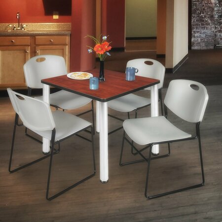 KEE Square Tables > Breakroom Tables > Kee Square Table & Chair Sets, 30 W, 30 L, 29 H, Cherry TB3030CHBPCM44GY
